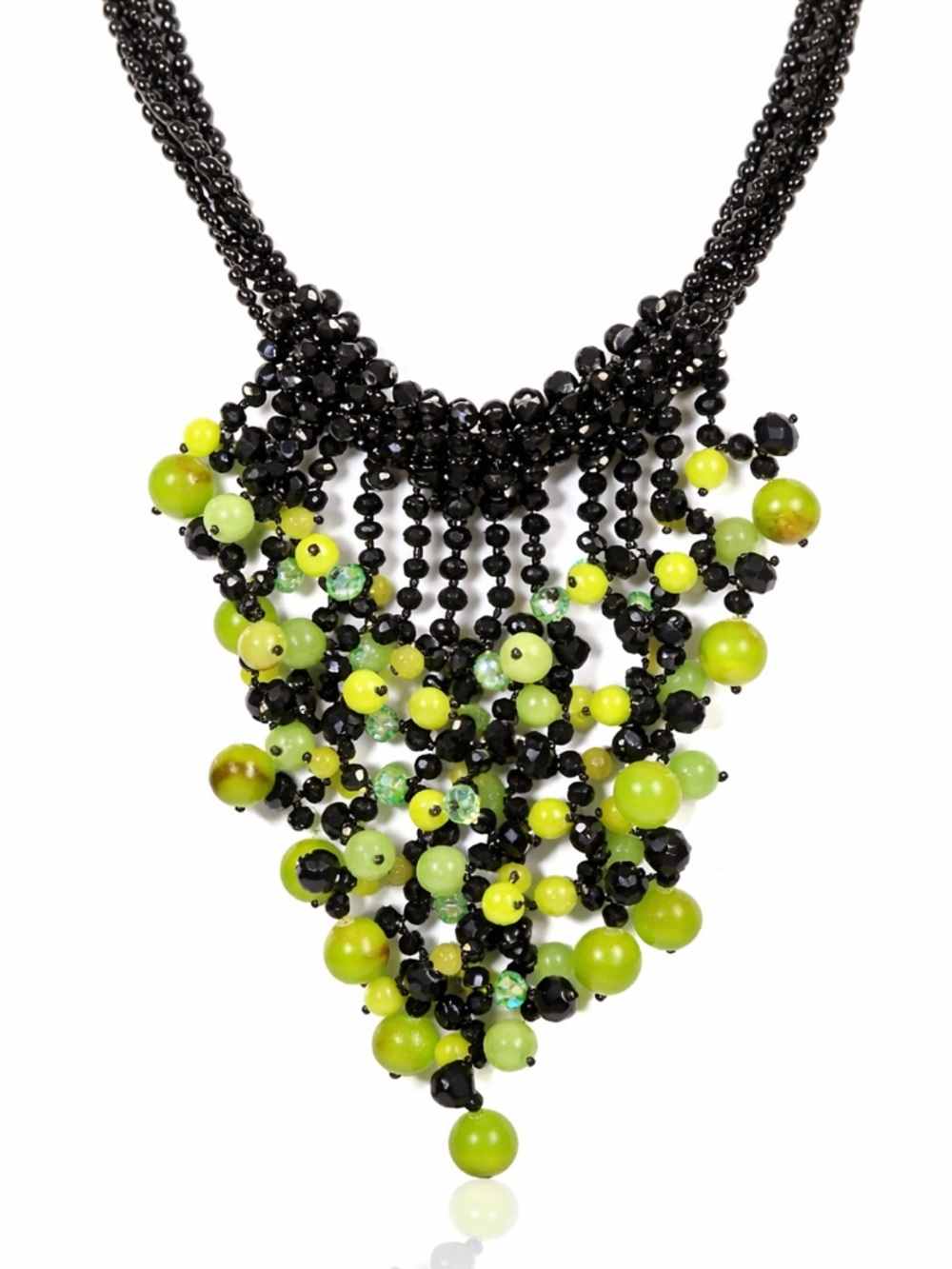 Handmade Kim Lou e Green Cluster Necklace
